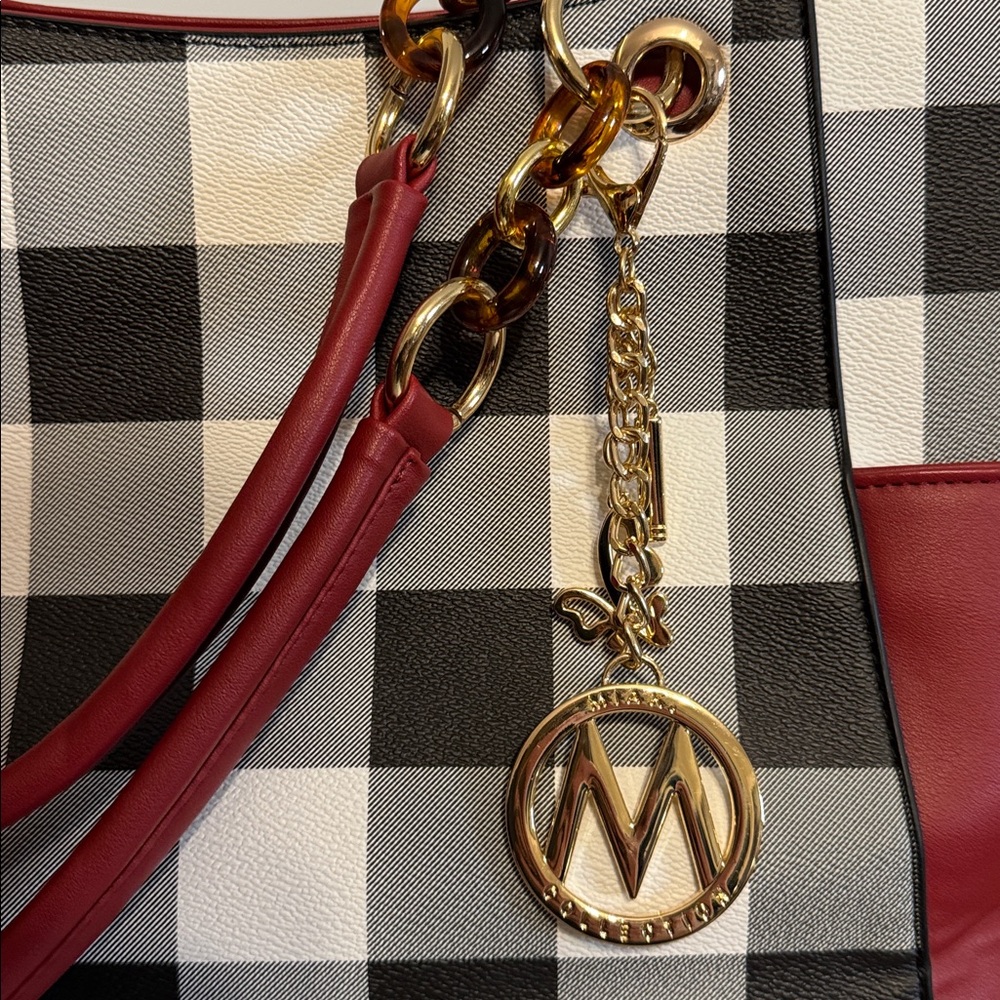 MKF Collection Mia K Bonita Checker Women's Tote & Wallet Set - Picture 9 of 9